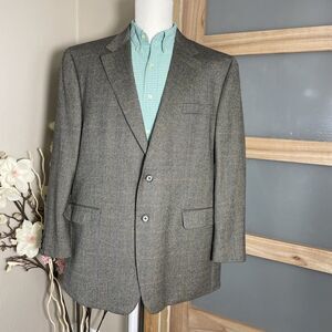 Lauren Ralph Lauren Suit Jacket Men Size 46R Brown Pure New Wool Macy’s